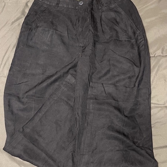 Vintage Structure 100% Silk Black Pants Men Size 30 - Picture 1 of 9